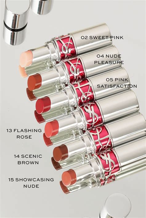 ysl lip balm swatches|YSL lip gloss chart.